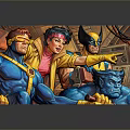 Colorful Superhero Themed Decorative Painting With 3D Design And Action Characters