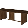 Modern Wooden Tea Table And Chairs With Rectangular Top And Solid Support Structure