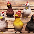 Modern game character chick 3d model