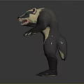 Badger 3D Model Standing With Open Arms Sharp Claws And Open Mouth