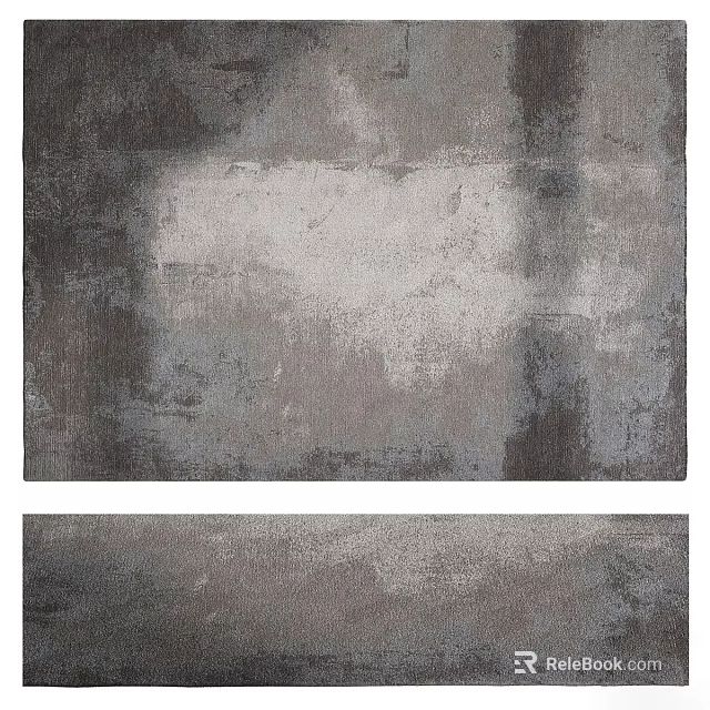 Gray Textured Square Rug For Modern Living Room Home Decor 3d model 