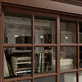 Classic Wooden Bookcase With Glass Doors And Storage For Books And Decor