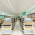 Modern Retail Store Interior With Bright Lighting Neat Shelves And Product Displays