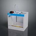 ELEGOO White 3D Printer With Blue Accent Printing Platform Nozzle And Control Panel 3d model