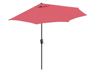Red Outdoor Umbrella With Large Canopy And Black Pole Design 3d model