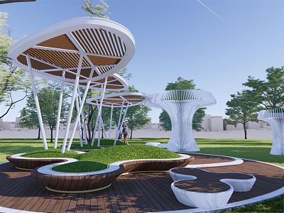 Modern Pavilion Landscape Small Building Pavilion 3d model