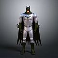 Batman Costume Design With Gray Suit Black Cape And Bat Symbol