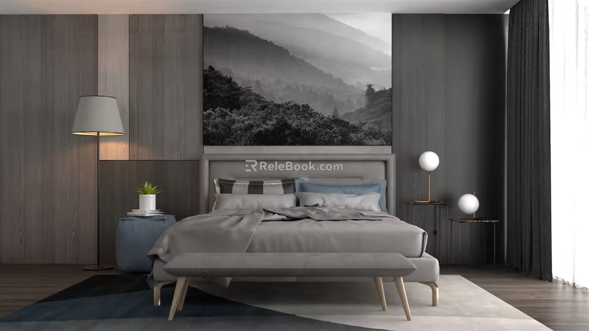Nordic Double Bed 3d model