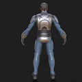 Man In Blue And Silver Armor 3D Character Model With Detailed Design
