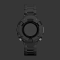 Modern Fashion Watch With Metal Strap And Orange Accent Design