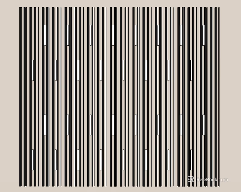 Modern Ceiling Design with Vertical Black and White Stripes and Minimalist Style 3d model 