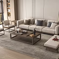 Mid-ancient style sofa coffee table combination 3d model