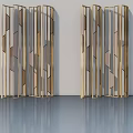 Modern Wooden Swing Door Design With Geometric Patterned Panels And Frame