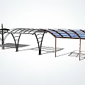 Modern Canopy Designs With Metal Frames Arched Structures And Transparent Roofs 3d model