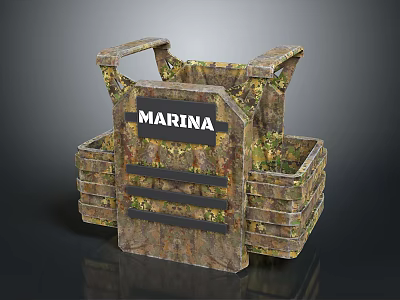 Marina Camouflage Vest With Durable Storage Pockets And Outdoor Design 3d model