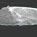 Detailed Micro Terrain Model With Rocky Cliffs And Blue Water Area