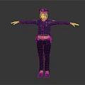 Police Officer with Badge in Uniform Arms Outstretched Against Dark Background