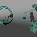 Commercial Equipment Featuring Circular Bicycle Structure And Mechanical Arm Seat 3d model