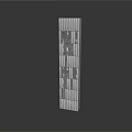 Modern Vertical Building Model With White Exterior And Geometric Window Design