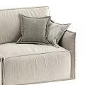 Modern Light Beige and Gray Sofa with Decorative Pillows and Comfortable Design 3d model