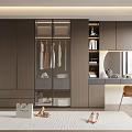 Modern Wardrobe Interior Design With Glass Doors Hanging Area Dressing Table And Storage