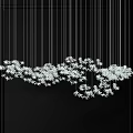 Modern Crystal Chandeliers With Snowflake Design Hanging Multiple Sparkling Lights For Interior Decoration