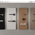 Modern Door Handles With Various Designs On Wooden White Black Panels