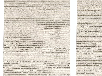 Neutral Toned Square Rug With Textured Striped Pattern 3d model