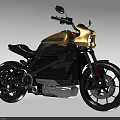 Modern Electric Motorcycle With Gold And Black Sleek Design Headlight And Wheels