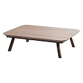 Modern Wooden Coffee Table With Simple Design And Slim Support Legs 3d model