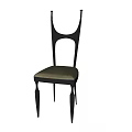 Modern Accent Chairs With Black Metal Frame And Beige Upholstered Cushion
