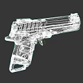 Futuristic Weapon Modern Pistol Design With Blue Light And Orange Accents