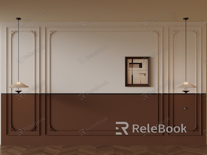 Middle ancient background wall bedside background model