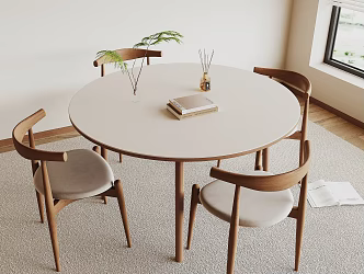 Modern Dining Table and Chair 3d model