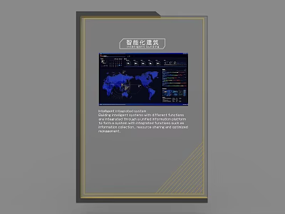 Smart Event Exhibition Wall With World Map And Data Information Displays 3d model