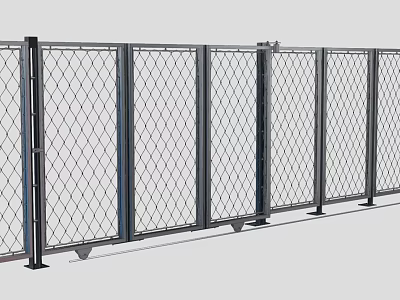 Metal Wire Mesh Security Gate With Durable Fence Design And Modern Structure 3d model