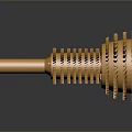 Modern Golden Metal Lighting Fixture Set With Unique Spiral Design and Layered Structure for Interior