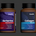 Greenfit Berberine And Collagen Dietary Supplement Bottles For Health Support