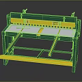 Green Frame Manual Metal Shear With Yellow Foot Pedal And Worktable