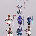 Modern game character Li Bai 3d model