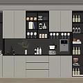 Modern Wine Cabinet With Glass Doors Built in Wine Racks And Wine Glass Storage
