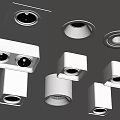 Modern Ceiling Lighting Fixtures With Various Square And Round White Designs 3d model