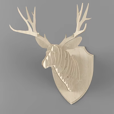 Wooden Deer Head Animal Wall Decor Modern Minimalist Home Wall Decoration 3d model Wooden Deer Head Animal Wall Decor Modern Minimalist Home Wall Decoration 3d model