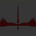 Red Mythical Dragon 3D Model With Spread Wings And Scaled Body