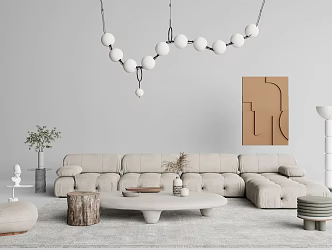 Modern sofa coffee table combination 3d model