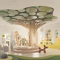 Modern Children's Entertainment Room Children's Interactive Device Shaped Bookcase Shaped Tree Toy Building Blocks 3d model