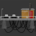 Metal Platform Structure With Small Yellow House Antennas Equipment And Metal Legs
