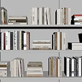 Neatly Arranged Books on White Shelves with Various Colors and Tidy Rows