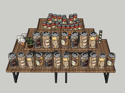 Modern shelf three-layer shelf 3d model