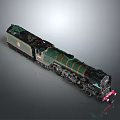 Vintage Steam Train Locomotive With Green Exterior